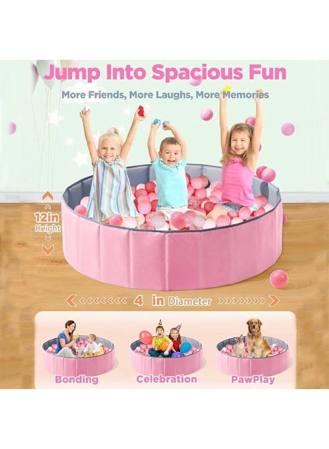 Foam Ball Pit,1M×1M, children's sandpit Ball Pits, Round Kiddie Baby Playpen Ball Pool for Kids, Ideal Gift for Babies Indoor and Outdoor Game, Pink, (Balls not Included) - Image 4