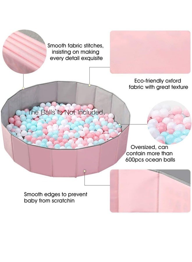 Foam Ball Pit,1M×1M, children's sandpit Ball Pits, Round Kiddie Baby Playpen Ball Pool for Kids, Ideal Gift for Babies Indoor and Outdoor Game, Pink, (Balls not Included) - Image 5