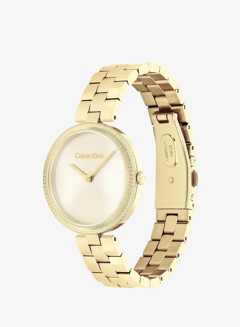 Calvin Klein  2-Hand Gleam Collection Quartz Movement Watch For Women With Gold-Tone Stainless Steel Bracelet - 25100014 for Women | Best Price UAE