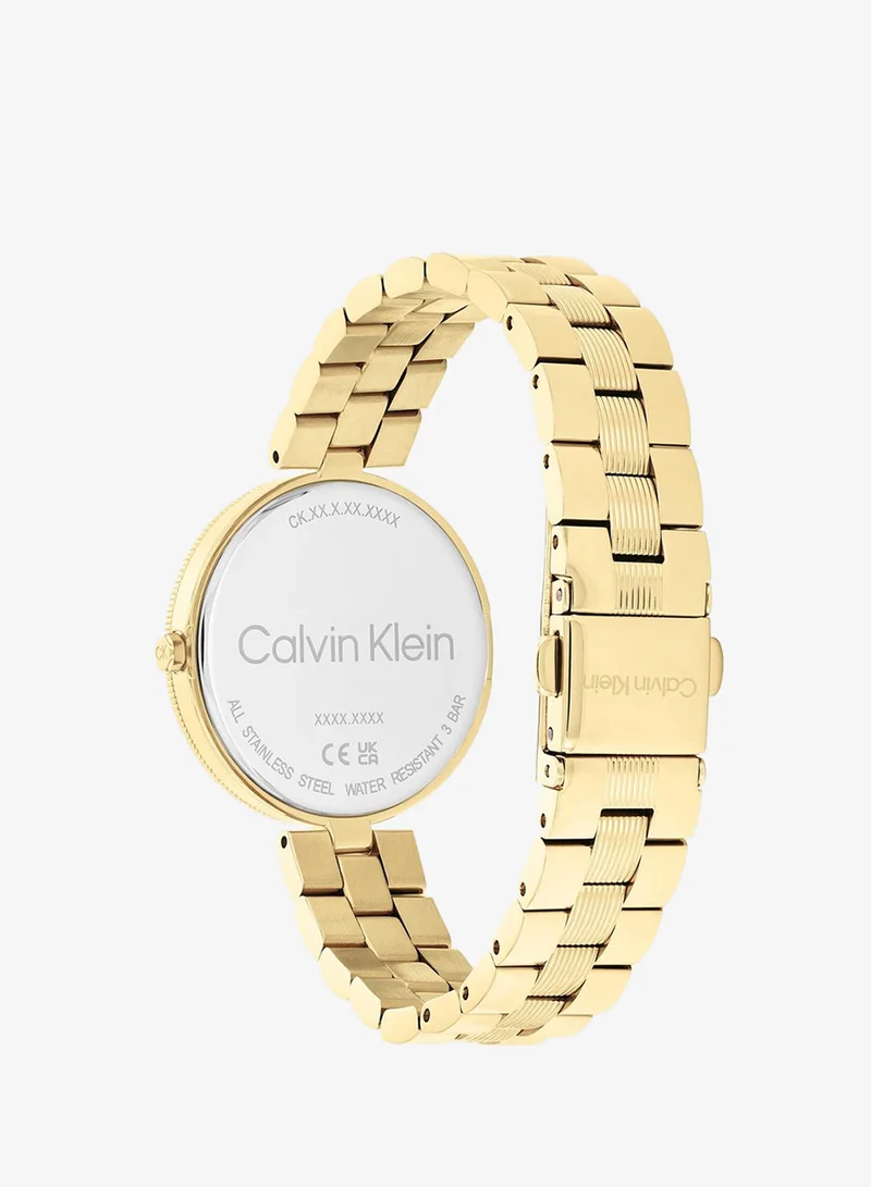 Calvin Klein  2-Hand Gleam Collection Quartz Movement Watch For Women With Gold-Tone Stainless Steel Bracelet - 25100014 for Women | Best Price UAE