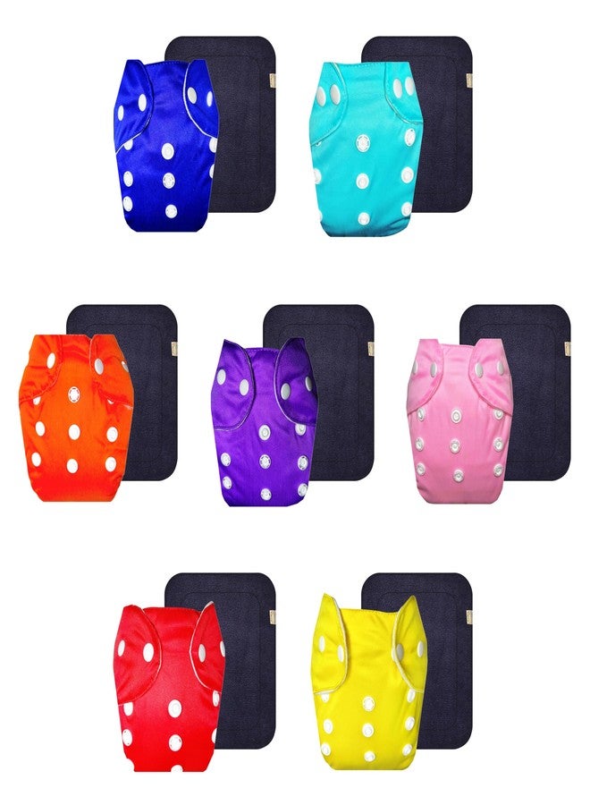 حفاضات قماشية دمبلدو لايت مع حشوة سوداء (عبوة من 7 قطع) | ناعمة ولطيفة | تسمح بمرور الهواء | مناسبة للسفر | للاستخدام طوال اليوم | من 3 أشهر إلى سنتين | للجنسين - Image 1
