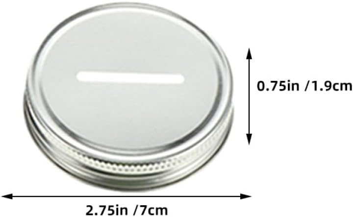 8pcs Metal Mason Jar Coin Slot Lids 70mm Wide Mouth Replacement Piggy Bank Jar Covers for Canning and Money Saving, Gold Silver Black Rose Gold Set - Image 2