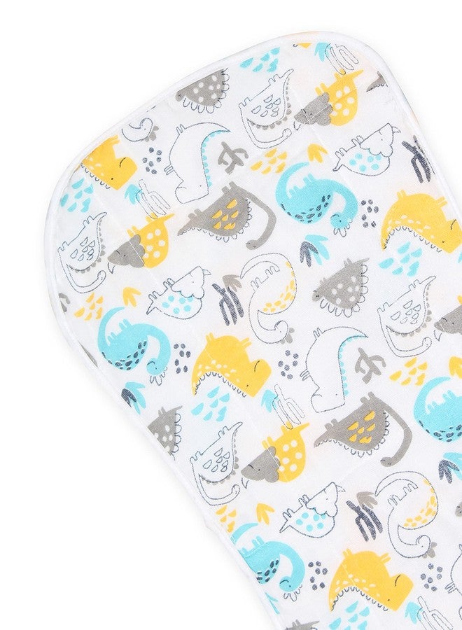 The Mom Store Baby Burp Cloth | Cotton | Towel Napkins for Baby Large 19x8 Inches | Double Layer | New Born | Comfortable | Dino Forest - Image 4