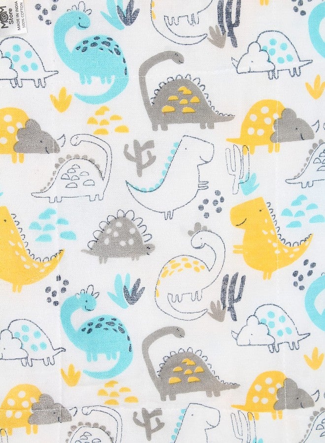 The Mom Store Baby Burp Cloth | Cotton | Towel Napkins for Baby Large 19x8 Inches | Double Layer | New Born | Comfortable | Dino Forest - Image 5