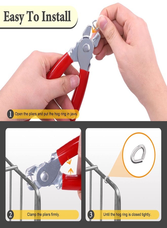 Rustark 1002Pcs 1/2" Galvanized Professional Hog Rings and Pliers Tool Kit for Auto Upholstery, Furniture, Fencing, Railing and Sausage Casing, Meat bags, Bagging (1/2" Hog Rings with Pliers) - Image 5