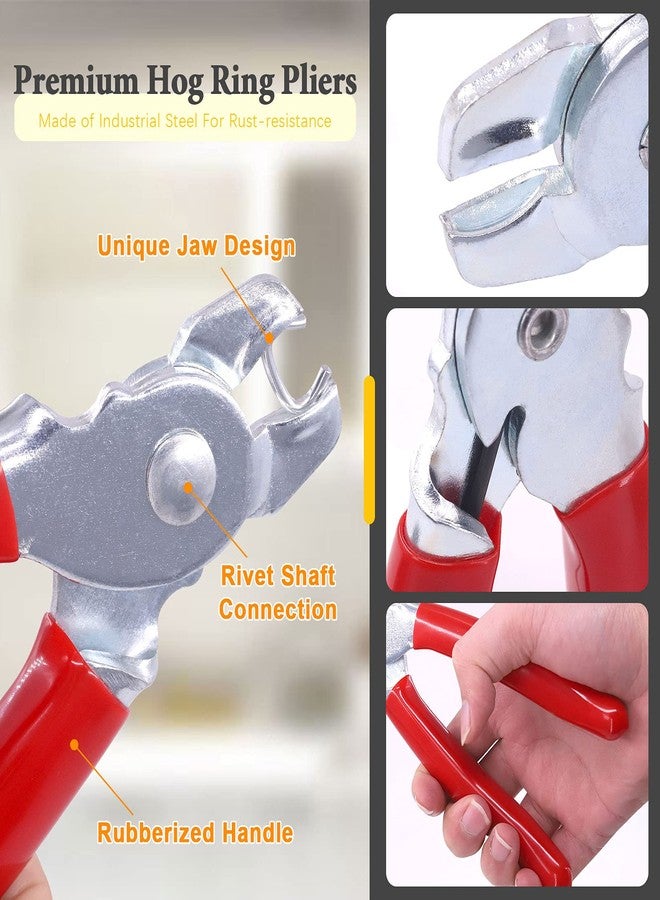 Rustark 1002Pcs 1/2" Galvanized Professional Hog Rings and Pliers Tool Kit for Auto Upholstery, Furniture, Fencing, Railing and Sausage Casing, Meat bags, Bagging (1/2" Hog Rings with Pliers) - Image 4