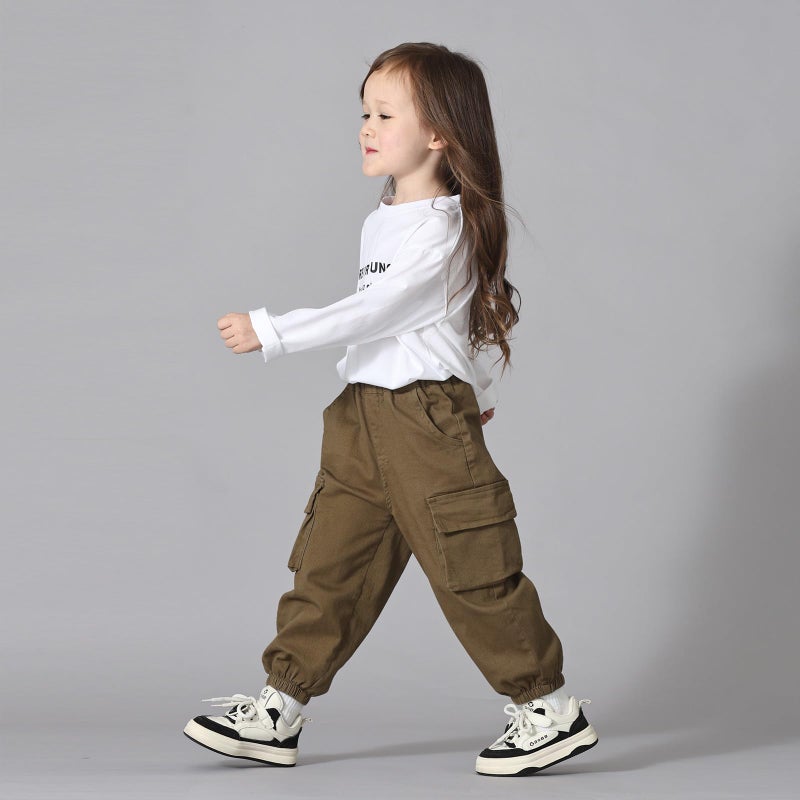 MINI PANDA Toddler Pants Girls&Boysï¼ŒStretch Twill Chino Toddler Pants Olive Green - Image 5
