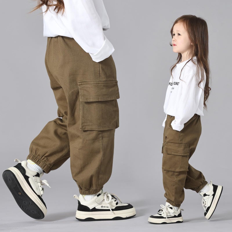 MINI PANDA Toddler Pants Girls&Boysï¼ŒStretch Twill Chino Toddler Pants Olive Green - Image 2