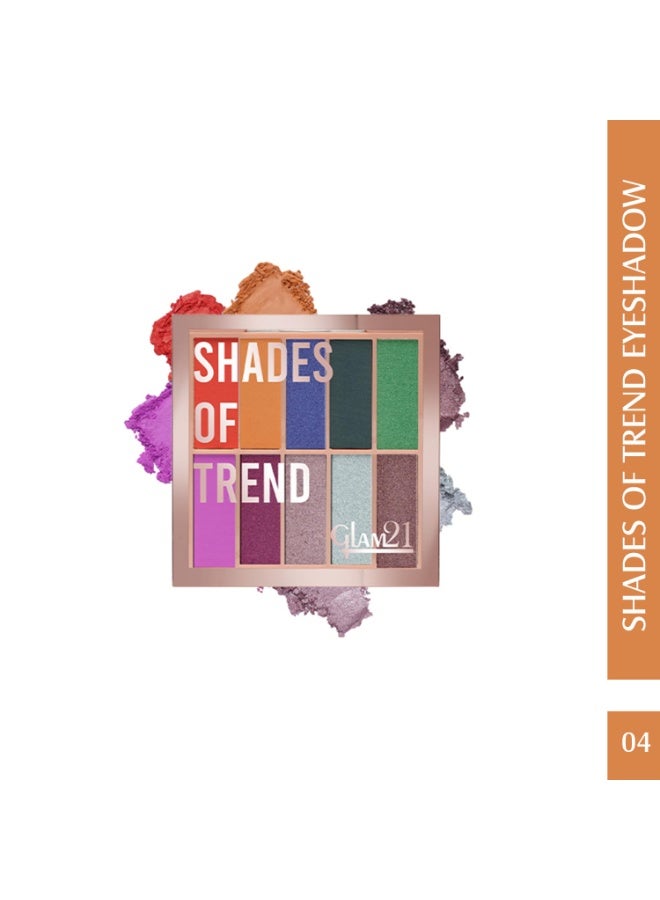 جلام 21 لوحة ظلال العيون "Shades of Trend" من Glam 21 | 10 درجات لونية غنية بالأصباغ | ثابتة لا تتلطخ وتدوم طويلاً | لمسة نهائية لامعة | 4 جم - الدرجة 04، متنوعة - Image 2