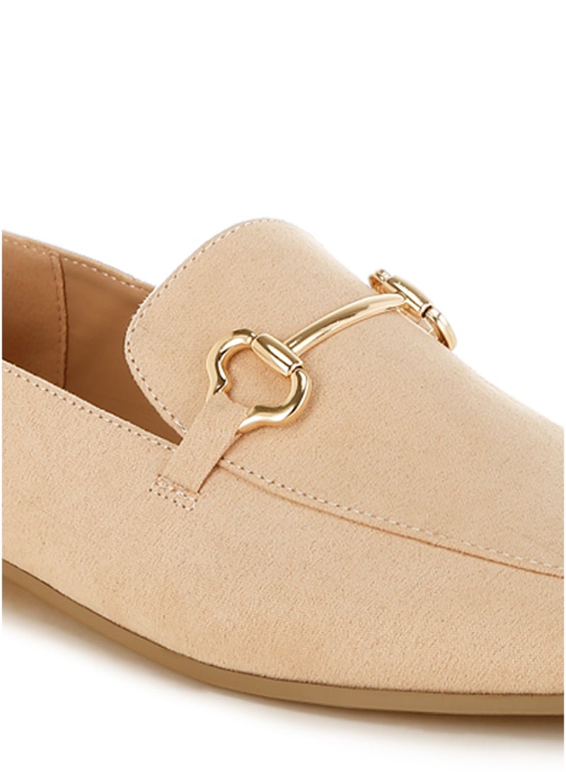 London Rag Women's Horsebit Embellished Flat Loafers in Beige - Image 5