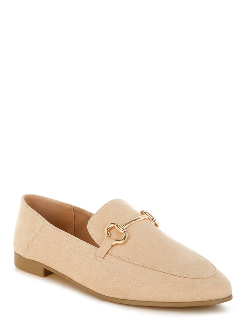 London Rag Women's Horsebit Embellished Flat Loafers in Beige - Image 2