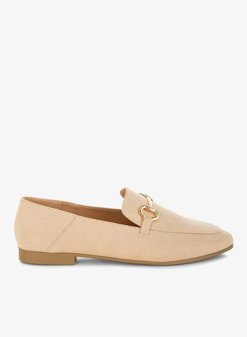 London Rag Women's Horsebit Embellished Flat Loafers in Beige