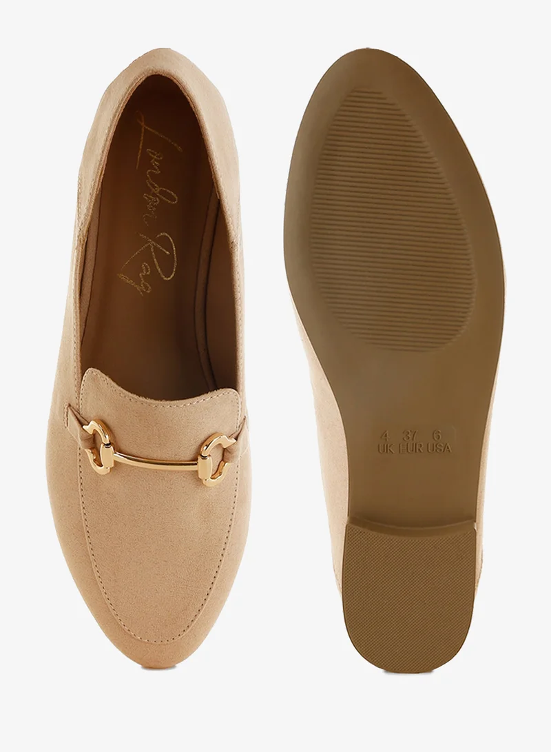London Rag  London Rag Women's Horsebit Embellished Flat Loafers in Beige for Women | Best Price UAE
