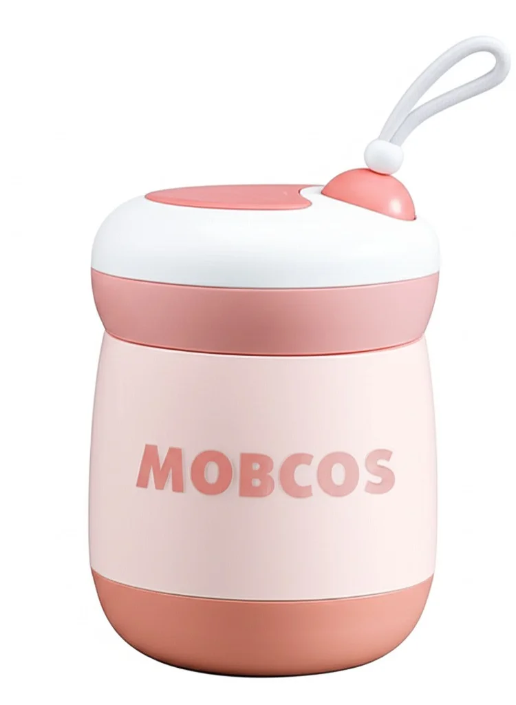 Mobcos Mini Stainless Steel Insulated Lunch Box with Soup Cup and Spoon for Picnic, Office, School, Outdoor Travel (450ml)