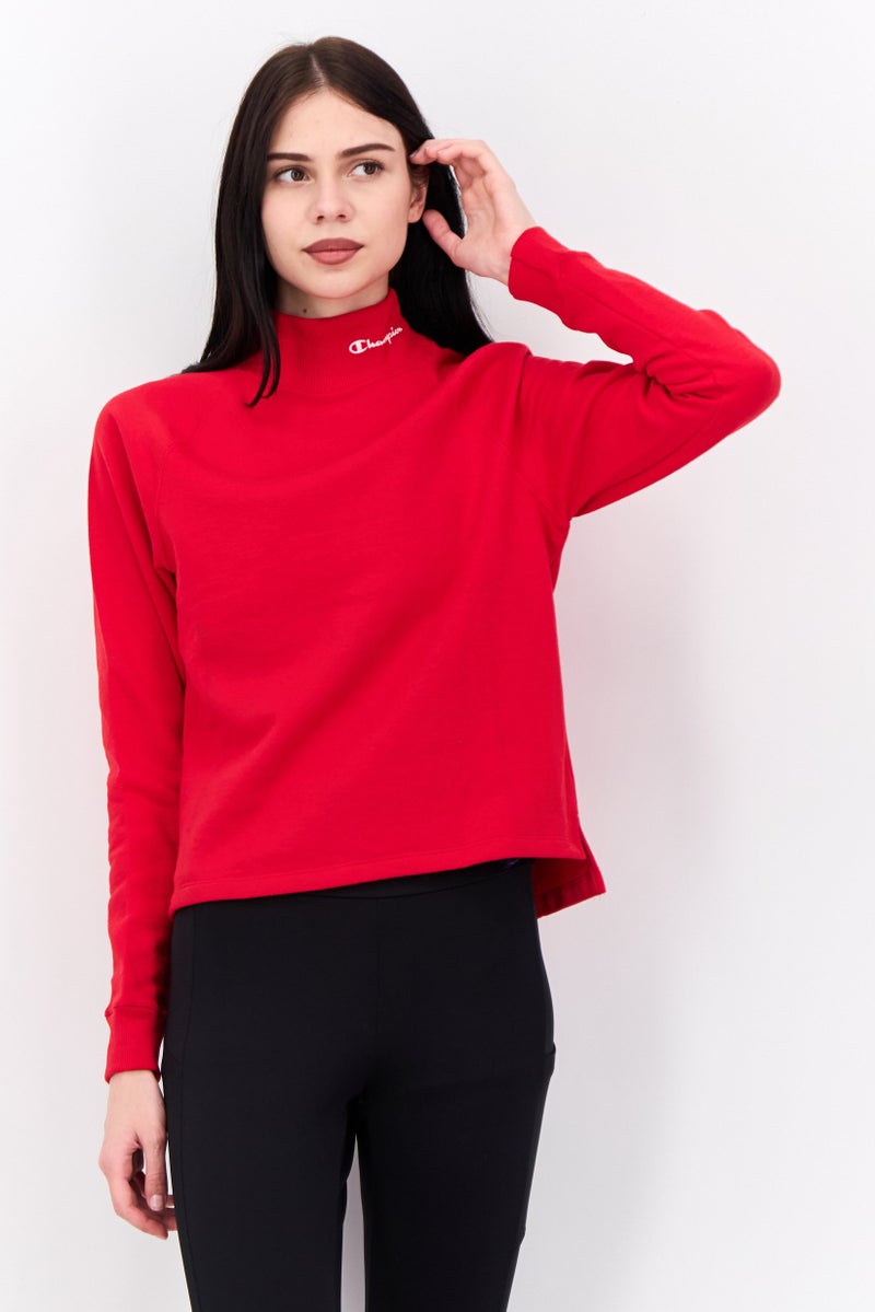 Champion Women Sportswear Fit Long Sleeves Outdoor Sweatshirt, Red  - Image 1