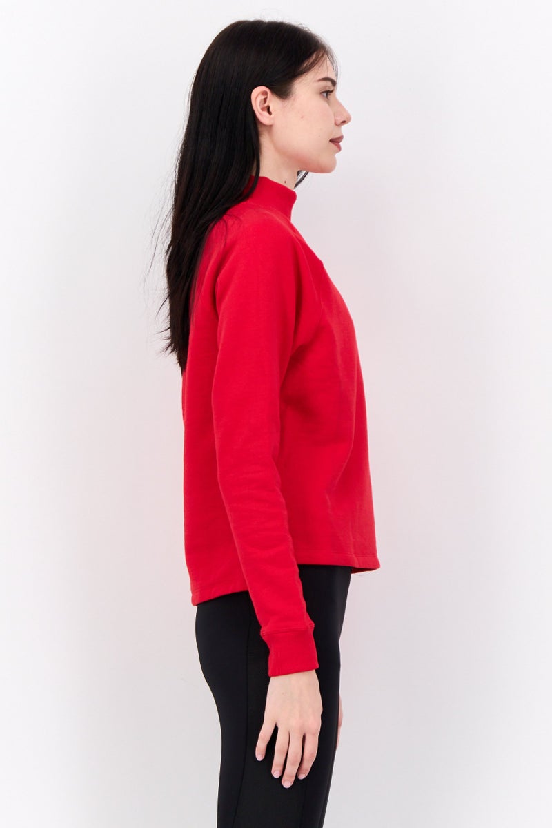 Champion Women Sportswear Fit Long Sleeves Outdoor Sweatshirt, Red  - Image 3