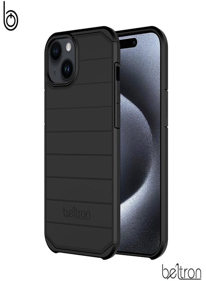 BELTRON Case with Belt Clip for iPhone 15, Slim Full Protection Hybrid Case & Rotating Belt Clip Holster with Built in Kickstand, Scratch Resistant/Shock Absorption (Jet Black) - Image 5