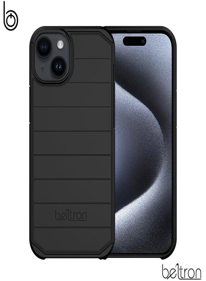 BELTRON Case with Belt Clip for iPhone 15, Slim Full Protection Hybrid Case & Rotating Belt Clip Holster with Built in Kickstand, Scratch Resistant/Shock Absorption (Jet Black) - Image 4