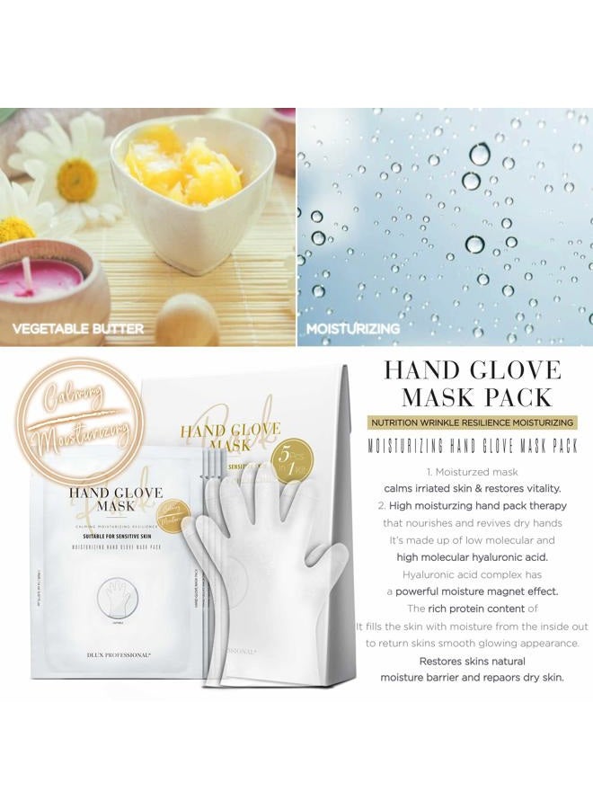 DLUX PROFESSIONAL Hand Masks - Moisturizing Fragrant Hand Mask Gloves, Protein Rich Moisturizing Gloves For Dry Skin, Single Use - Image 3