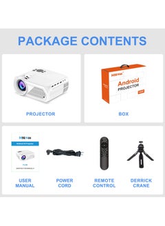 General بروجيكتور محمول ذكي أندرويد 11 دقة 4K Full HD 1080P واي فاي 6 بلوتوث 5.4 تصحيح الكاميرا التلقائي 4 نقاط أبيض  - Image 4