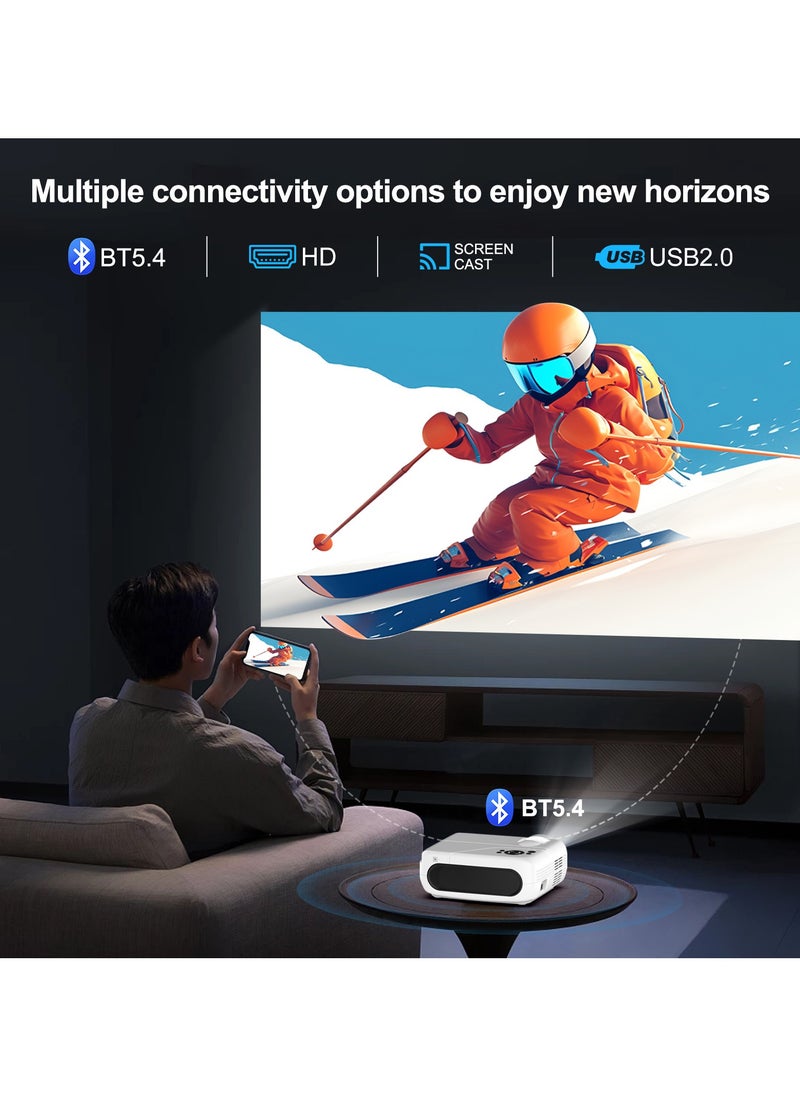 General - بروجيكتور محمول ذكي أندرويد 11 دقة 4K Full HD 1080P واي فاي 6 بلوتوث 5.4 تصحيح الكاميرا التلقائي 4 نقاط أبيض - Image 1