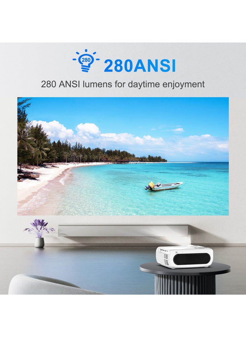 General - بروجيكتور محمول ذكي أندرويد 11 دقة 4K Full HD 1080P واي فاي 6 بلوتوث 5.4 تصحيح الكاميرا التلقائي 4 نقاط أبيض - Image 1