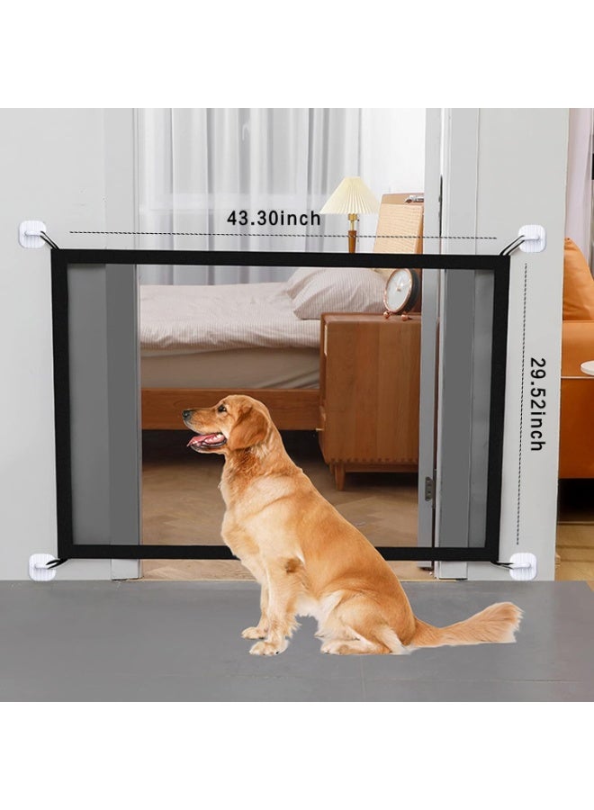 Mesh Pet Gate for Dogs and Cats – Indoor/Outdoor Safety Barrier 110×77cm with Hooks & Sticks - Image 5