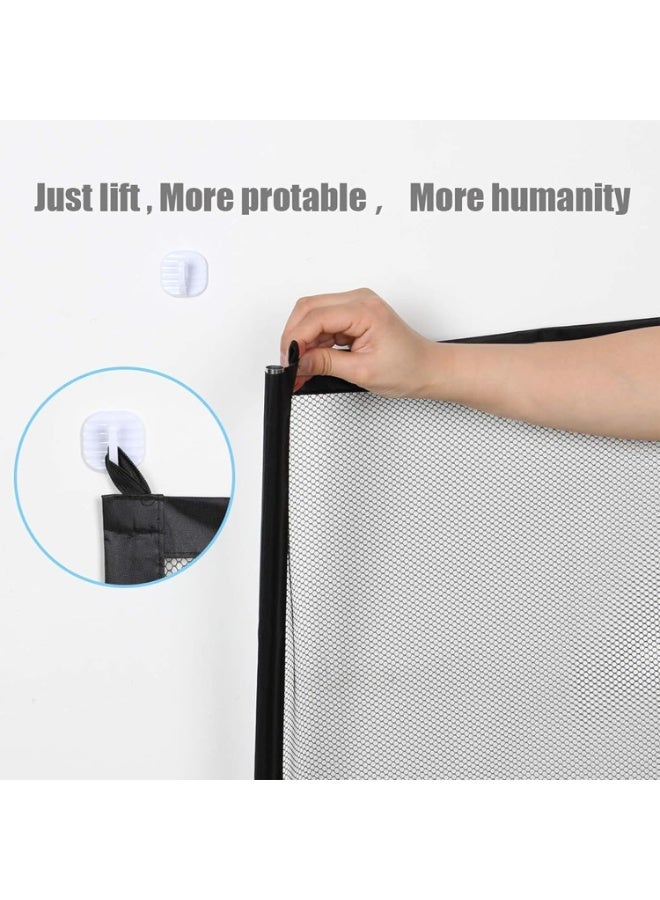 Mesh Pet Gate for Dogs and Cats – Indoor/Outdoor Safety Barrier 110×77cm with Hooks & Sticks - Image 4