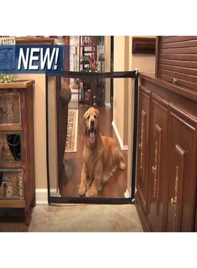 Mesh Pet Gate for Dogs and Cats – Indoor/Outdoor Safety Barrier 110×77cm with Hooks & Sticks - Image 3