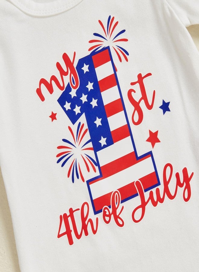 BeQeuewll 4th of July Newborn Baby Boy 3PCS Clothes Infant Long Sleeve Romper American Flag Suspender Pants Overalls Outfits (Stripe Star-White, 3-6 Months) - Image 4