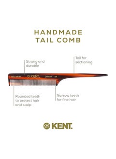 KENT Kent 8T Rat Tail Combs Teasing Comb for Hair Styling and Sectioning, Handmade Fine Tooth Comb Parting Combs for Braiding Hair and Styling Comb Combs for Women  - Image 4