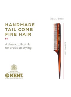 KENT Kent 8T Rat Tail Combs Teasing Comb for Hair Styling and Sectioning, Handmade Fine Tooth Comb Parting Combs for Braiding Hair and Styling Comb Combs for Women  - Image 2