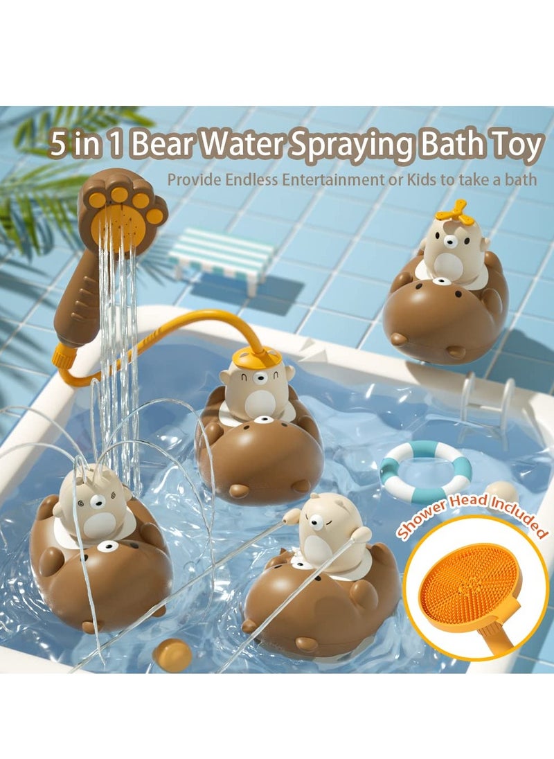 Generic - Baby Bath Toys Shower Head Sprayer for Infants, 5 Fun Modes Bear Sprinkler Bathtub Gifts for Children Ages 4-8, Must-Have for Bathtub or Sink, Shampoo Rinse Helper - Image 1