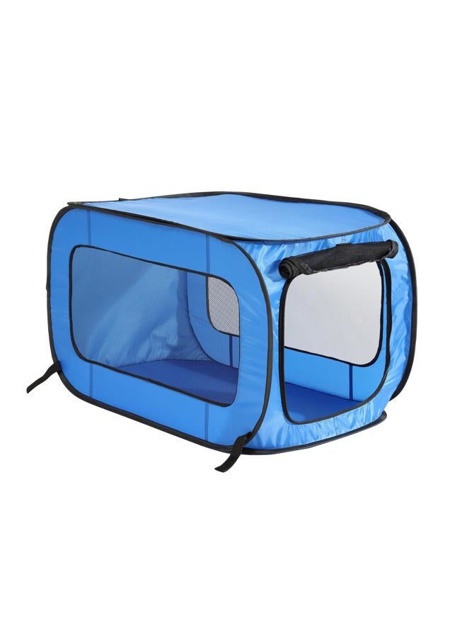 Beatrice Home Fashions Portable, Collapsible, Pop Up Kennel Travel Cat and Dog Crate, 36" L x 22" W x 22" H, Blue - Image 1