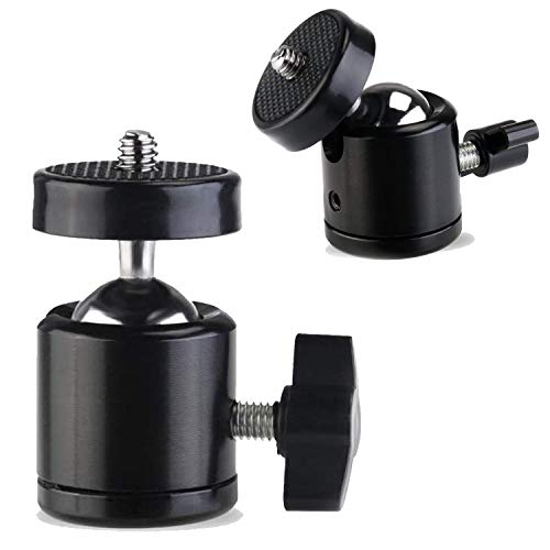 EszkozTA Universal 1/4" Swivel Mini Ball Head Screw Tripod Mount（2 Pack）, EszkozTA360 Degree Rotating Mount Base Adapter for DSLR Cameras HTC Vive Tripods Monopods Camcorder Light Stand… - Image 1