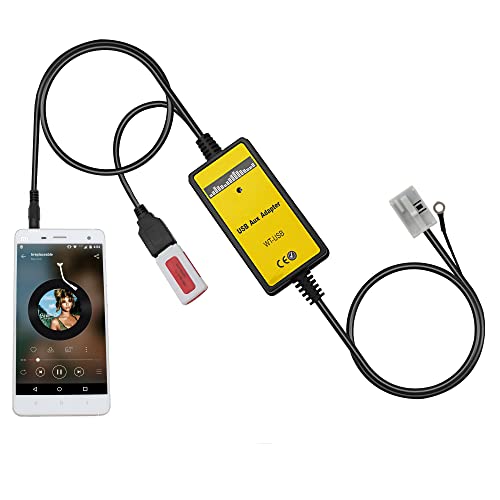 Yomikoo AUX Adapter, Car Stereo USB & AUX Cable MP3 CD Changer Compatible for VWAudi 12pin A3 2008-2010, A4/S4 2007-2009, Beetle 2009-2011, Jetta 2003-2011, Passat2004-2011, Polo 2005-2011 - Image 1