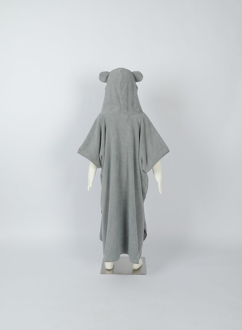 DrSleeep Kids Cappa Hooded Bath Towel | 4 - 5 Years | 70 x 75cm | Dark Grey | Children Adorable Trendy Charming Stylish Comfortable - Ultra-Soft Coral Fleece - Image 3