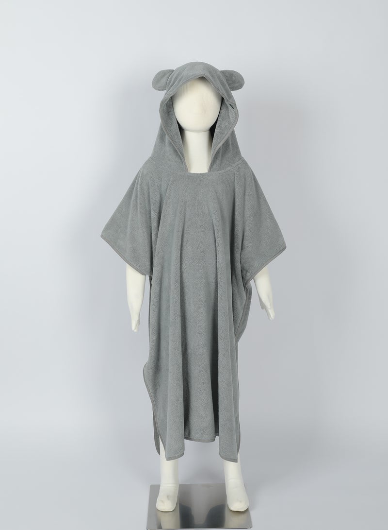 DrSleeep Kids Cappa Hooded Bath Towel | 4 - 5 Years | 70 x 75cm | Dark Grey | Children Adorable Trendy Charming Stylish Comfortable - Ultra-Soft Coral Fleece - Image 2