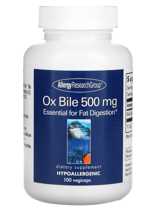 Allergy Research Group Ox Bile 500 mg 100 Vegicaps
