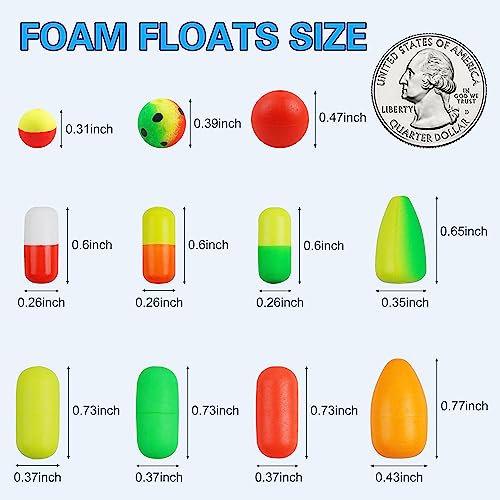 OROOTL Foam Floats Pompano Rig Floats, 60pcs Snell Floats Foam Bobbers for Fishing Pompano Rigs Fishing Rig Making Kit for Trout Catfish Walleye - Image 2
