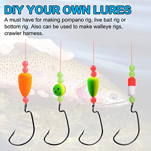 OROOTL Foam Floats Pompano Rig Floats, 60pcs Snell Floats Foam Bobbers for Fishing Pompano Rigs Fishing Rig Making Kit for Trout Catfish Walleye - Image 5