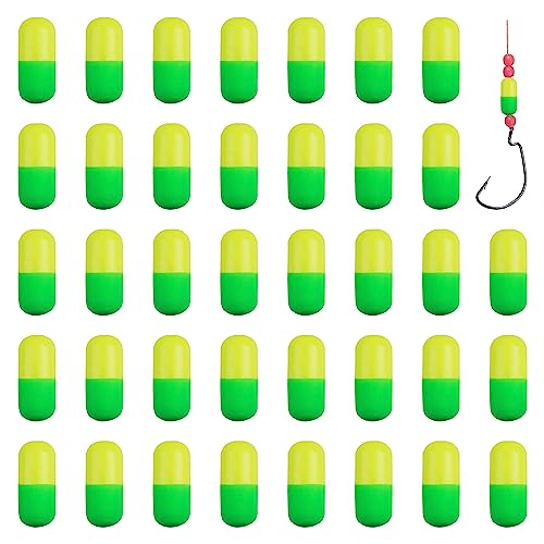 OROOTL Foam Floats Pompano Rig Floats, 60pcs Snell Floats Foam Bobbers for Fishing Pompano Rigs Fishing Rig Making Kit for Trout Catfish Walleye - Image 1