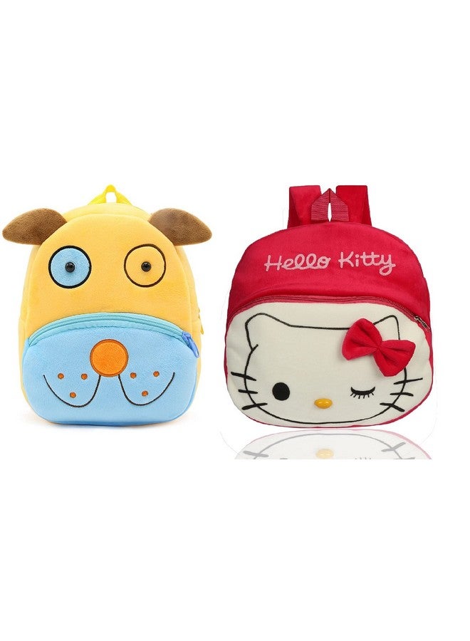 blue tree Kids School Bag Soft Plush Backpack Cartoon Bags Mini Travel Bag for for Girls Boys Toddler Baby Cute Dog & Hello Kitty - Image 1