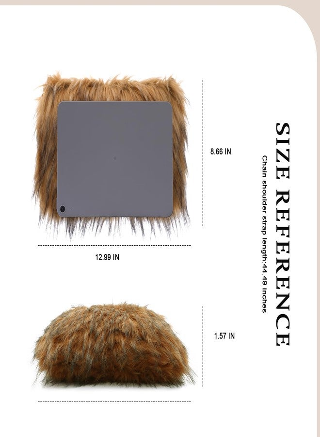 SUKUTU Faux Fur Evening Handbags for Women Soft Fuzzy Fluffy Crossbody Shoulder Bag with Chain Strap - Image 4