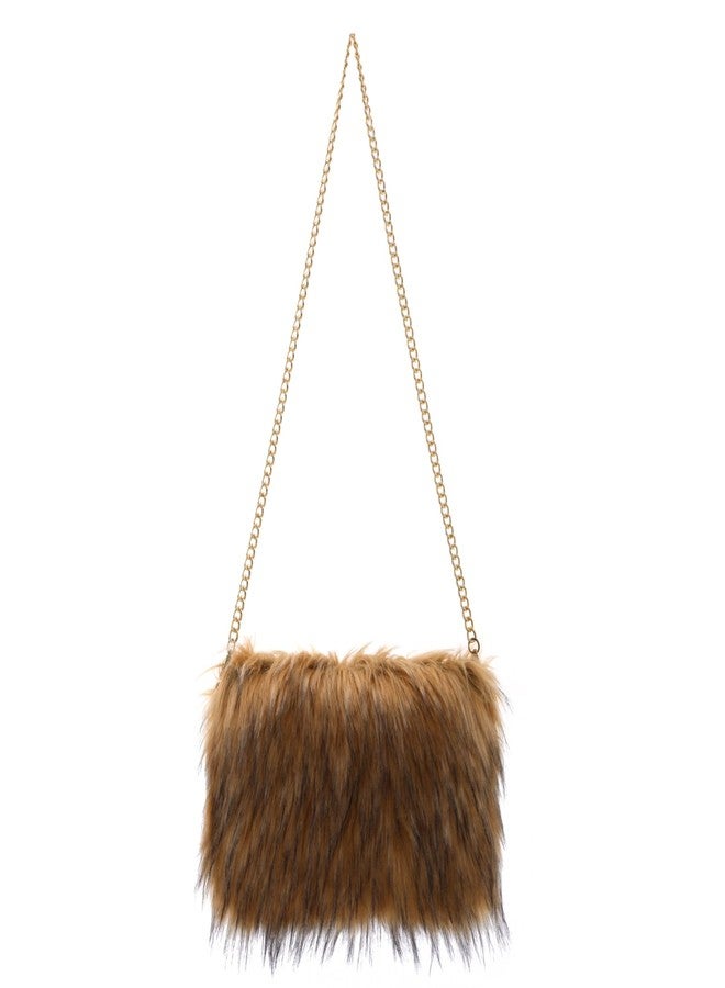 SUKUTU Faux Fur Evening Handbags for Women Soft Fuzzy Fluffy Crossbody Shoulder Bag with Chain Strap - Image 1