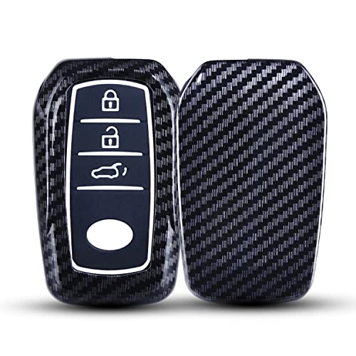 JVCV® Hard Case Key Cover Compatible with Toyota Innova Crysta Fortuner Legender Hycross Hilux Land Cruiser 3 Button Smart Key - Stylish Durable Protection (Carbon Black) - Image 4