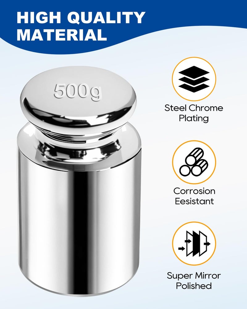 UCEC Calibration Weights for Digital Scale, 500g Gram Weights, Precision Stainless Steel Balance Scale Calibration Weight for Lab Educational Science - Image 3