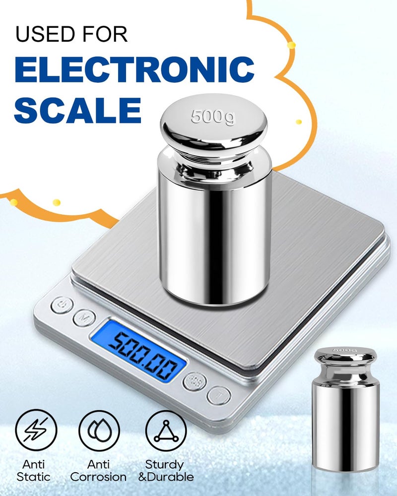 UCEC Calibration Weights for Digital Scale, 500g Gram Weights, Precision Stainless Steel Balance Scale Calibration Weight for Lab Educational Science - Image 5