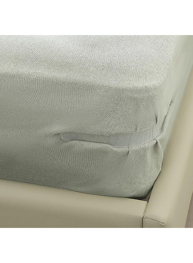 4Pcs Bed Sheet Holder Set with Lock Strips,Heavy Duty Bedsheet Corner Tightener Clips,Non-Slip Sheet Holders Secure Bed Sheets Clips Fasteners Firmly in Place Grey  - Image 3