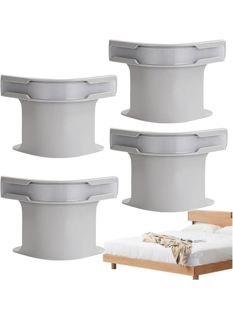 مثبتات شراشف السرير الثقيلة مع شرائط قفل (4 قطع) - مشابك تثبيت غير منزلقة لجميع أحجام المراتب والألحفة والفراش باللون الرمادي - Image 1